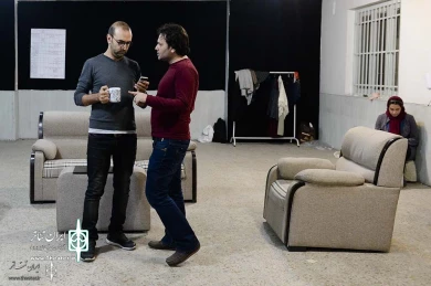 تمرین نمایش «ابوبکر محمدی, فاطمه محمدی» به نویسندگی و کارگردانی «جلال تجنگی»