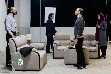 تمرین نمایش «ابوبکر محمدی, فاطمه محمدی» به نویسندگی و کارگردانی «جلال تجنگی»